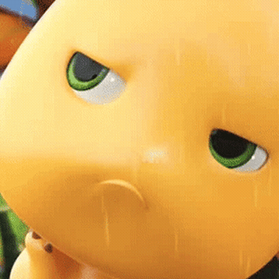 Sad Cartoon Character With Green Eyes GIF