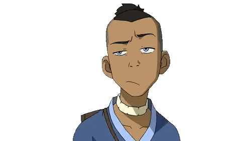 Sad Cartoon Character With Mohawk And Blue Shirt Sticker