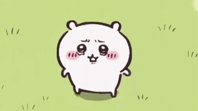 Sad Cartoon Hamster Standing In Grass GIF