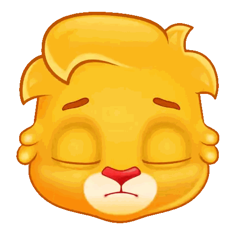 Sad Cartoon Lion Eyes Closed Sticker