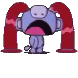 Sad Cartoon Monkey In Front Of Red Arch Sticker
