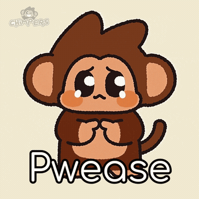 Sad Cartoon Monkey Pwease GIF