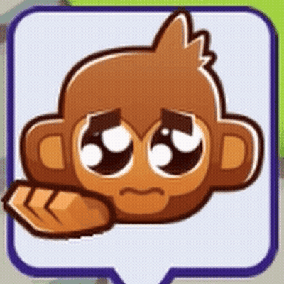 Sad Cartoon Monkey Sitting In Speech Bubble GIF