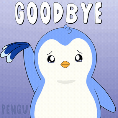 Sad Cartoon Penguin Saying Goodbye GIF