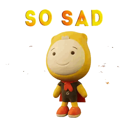 Sad Cartoon Saying So Sad Sticker
