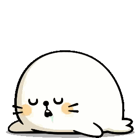 Sad Cartoon Seal Lying Down Sticker