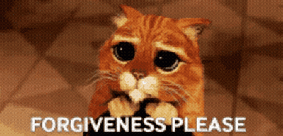 Sad Cat Saying Forgiveness Please