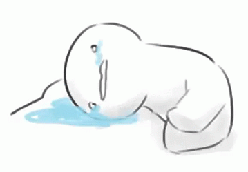 Sad Character Cries Laying GIF