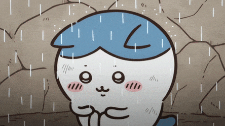 Sad Chiikawa Hachiware In Rain GIF
