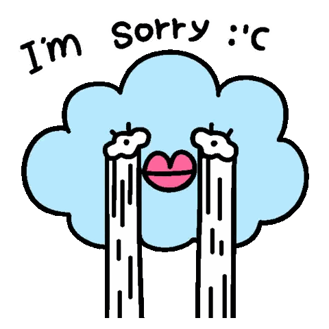 Sad Cloud With Heart In Mouth Sticker