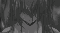 Sad Crying Anime Girl Looking Down