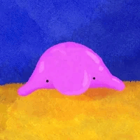 Sad Cute Purple Blobfish Watercolor Aesthetic GIF