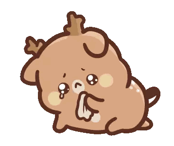 Sad Deer With Antlers Sticker