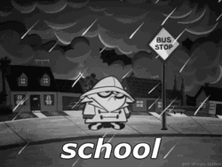 Sad Dexter Waiting For School Bus GIF