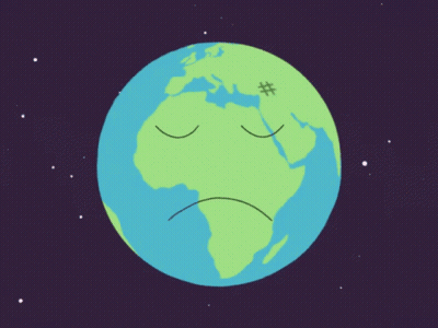 Sad Earth With Bandage On Head GIF