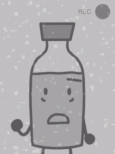 Sad Face Bottle With Record Button GIF