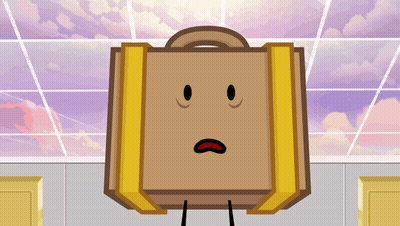 Sad Face Cartoon Suitcase GIF