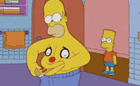 Sad Face Tummy Homer Simpson GIF