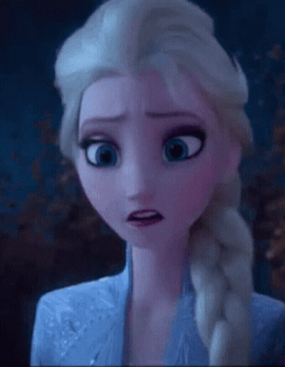 Sad Frozen Cartoon Character Close Up GIF