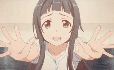 Sad Girl Holding Out Hands GIF