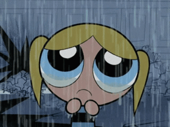 Sad Girl Powerpuff Girls Bubbles In The Rain GIF