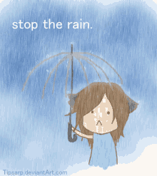Sad Girl Stop The Rain Raining Tears GIF