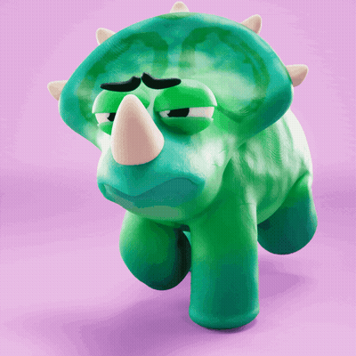 Sad Green Dinosaur GIF
