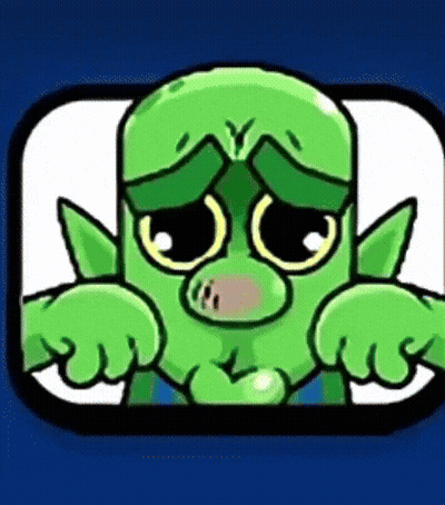 Sad Green Goblin On Blue Background GIF