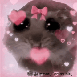Sad Hamster Pink Hearts GIF