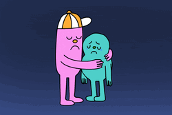 Sad Hug Cartoon Friendship GIF