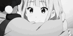 anime sad hug drawing