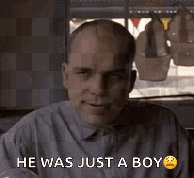Sad Man Saying He Was Just A Boy GIF