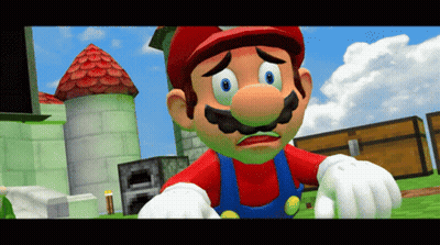 Sad Mario Close Up GIF