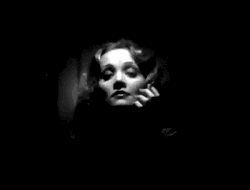 Sad Marlene Dietrich Smoking Alone