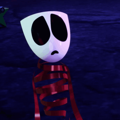 Sad Mask With Red Ribbon GIF