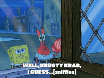Sad Mr Krabs And SpongeBob Outside Krusty Krab GIF