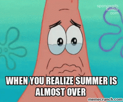 Sad Patrick Star Summer Almost Over GIF
