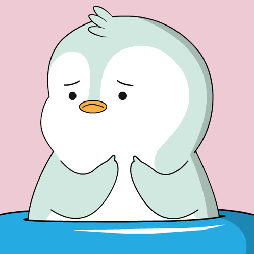 Sad Penguin Sitting In Water GIF