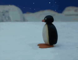 Sad Penguin Walking Away Animation GIF