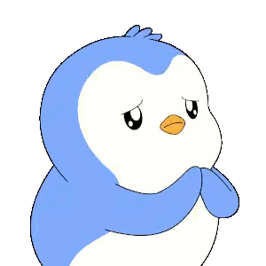 Sad Penguin With Blue Scarf Sticker