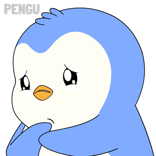 Sad Penguin With Pengu Text GIF