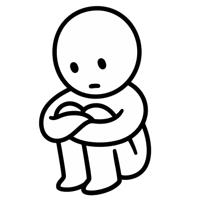 Sad Person Sitting On Floor Sticker