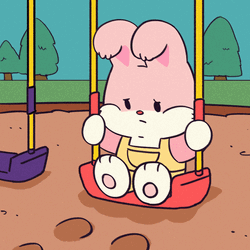 Sad Pink Rabbit GIF