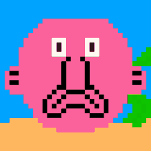 Sad Pixel Blobfish Close Open Eyes  GIF