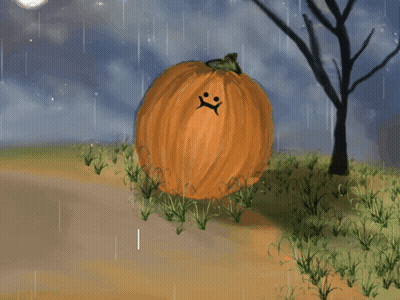 Sad Pumpkin Saying Have A Great Day GIF