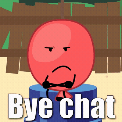 Sad Red Balloon On Blue Cylinder Bye Chat GIF