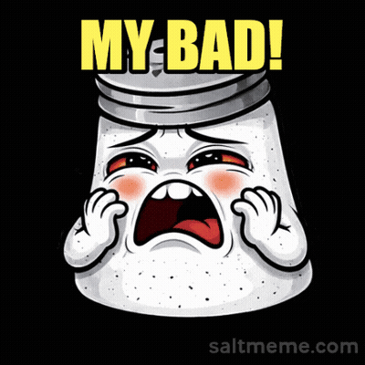Sad Salt Shaker Saying My Bad GIF