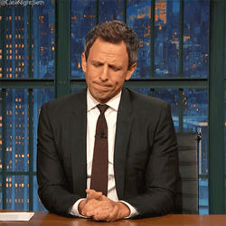 Sad Seth Meyers Shaking Head No GIF