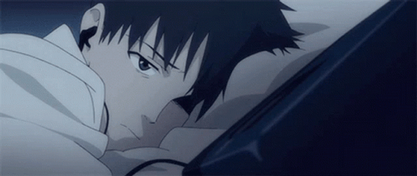 Sad Shinji Tired Aesthetic GIF