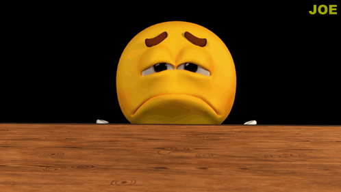 Sad Smiley Face With Black Background And Word Joe GIF